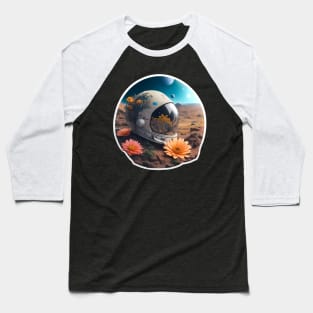 Astronaut with colorful flowers Baseball T-Shirt